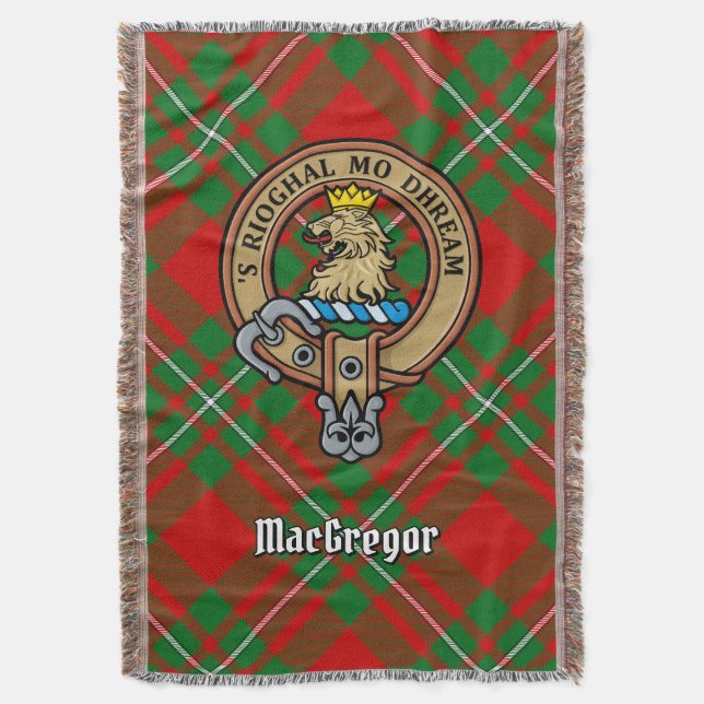 Clan Gregor Crest over Tartan Decke (Vorderseite Vertikal)