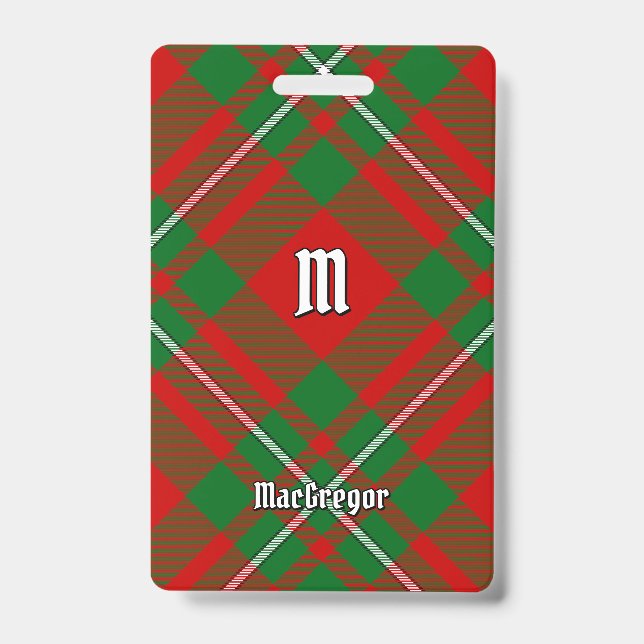 Clan Gregor Tartan Abzeichen Ausweis (Vorderseite)