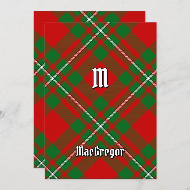 Clan Gregor Tartan Einladung (Vorne/Hinten)
