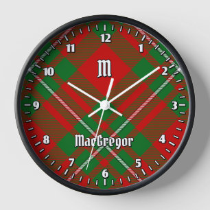 Clan Gregor Tartan Large Clock Uhr