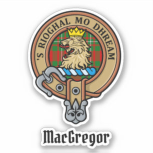 Clan Gregor Wappen auf Tartan Aufkleber