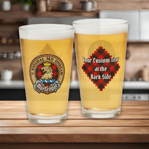 Clan Gregor Wappen über Rob Roy Tartan Glas