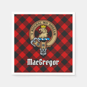 Clan Gregor Wappen über Rob Roy Tartan Serviette