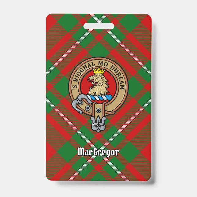 Clan Gregor Wappen über Tartan Ausweis (Vorderseite)