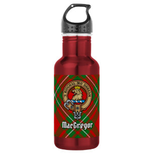 Clan Gregor-Wappen über Tartan Edelstahlflasche