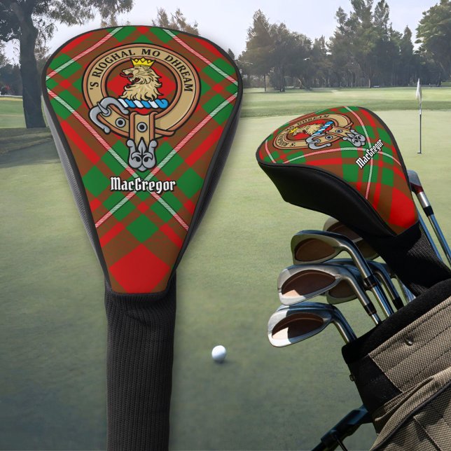 Clan Gregor Wappen über Tartan Golf Headcover (Von Creator hochgeladen)