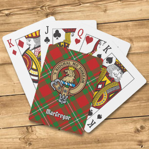 Clan Gregor Wappen über Tartan Spielkarten