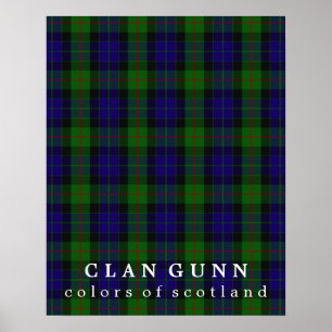 Clan Gunn Colors of Scotland Tartan Poster