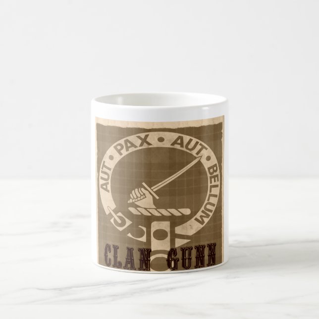 Clan Gunn Crest Badge - Sepia Tasse (Mittel)
