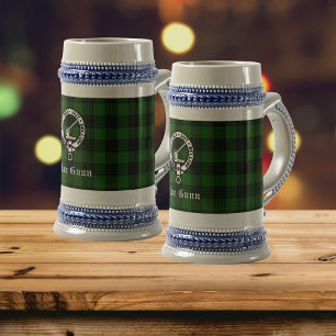 Clan Gunn Crest Badge & Tartan  Bierglas