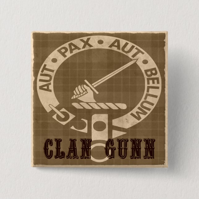 Clan Gunn Sepia Button (Vorderseite)