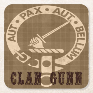 Clan Gunn Sepia Rechteckiger Pappuntersetzer