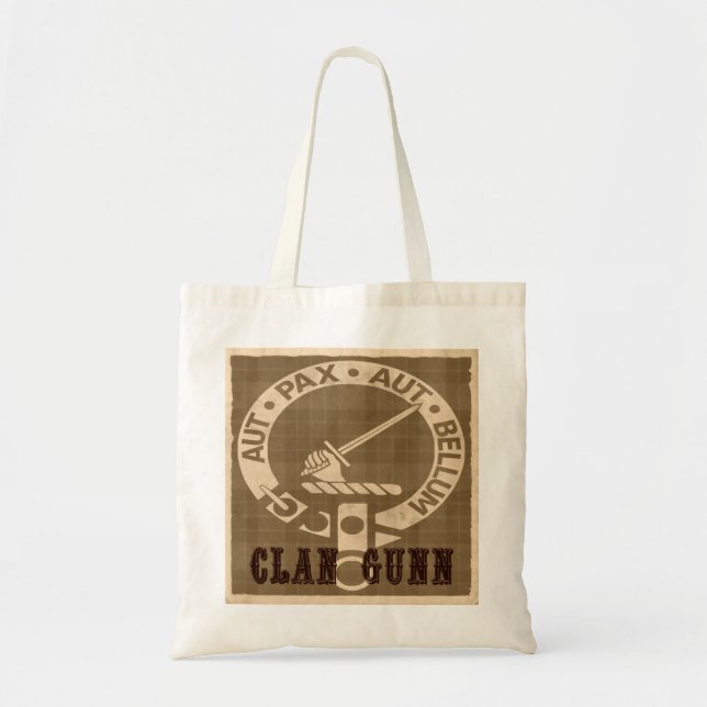 Clan Gunn Sepia Tragetasche (Vorne)