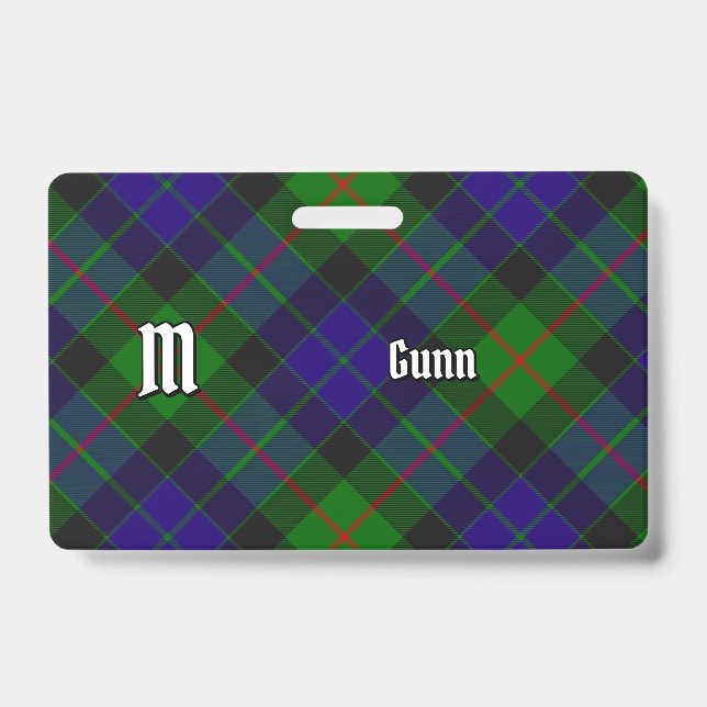 Clan Gunn Tartan Abzeichen Ausweis (Vorderseite)