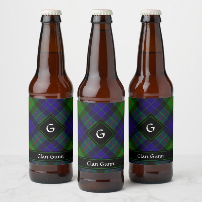 Clan Gunn Tartan Beer Flaschenetikett Bierflaschenetikett (Flaschen)
