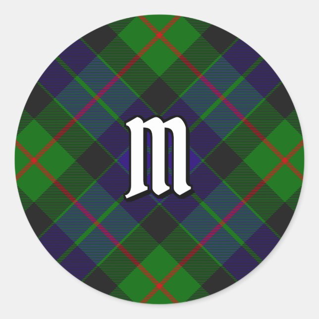 Clan Gunn Tartan Classic Round Sticker (Vorderseite)