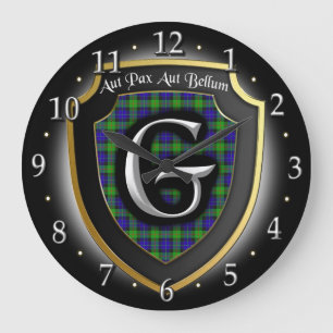Clan Gunn Tartan Clock Große Wanduhr