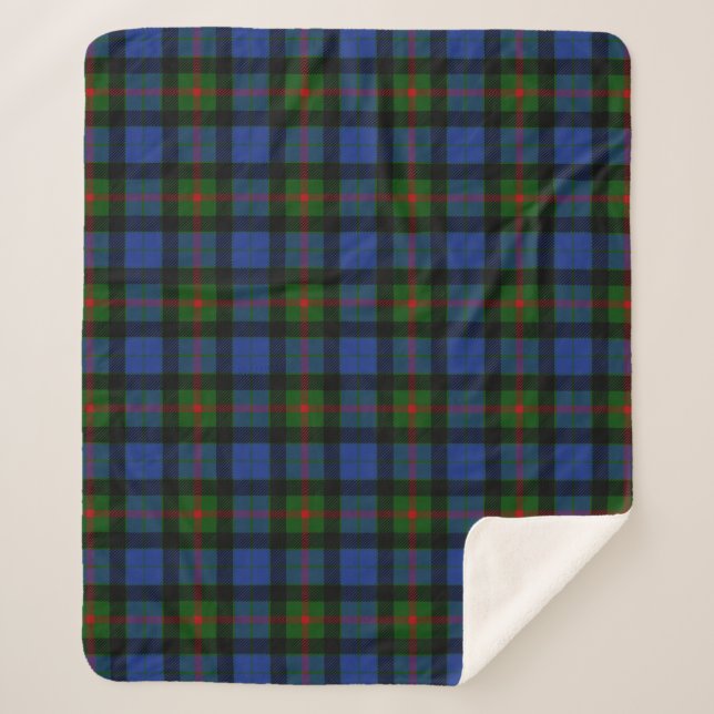 Clan Gunn Tartan Kariert Sherpadecke (Vorderseite)