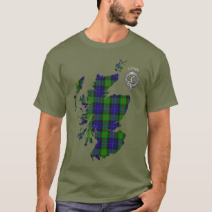 Clan Gunn Tartan Karte & (Latein) Wappen T-Shirt