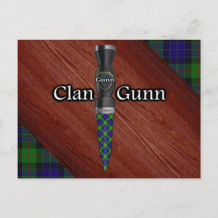 Clan Gunn Tartan Sgian Dubh Klinge Postkarte