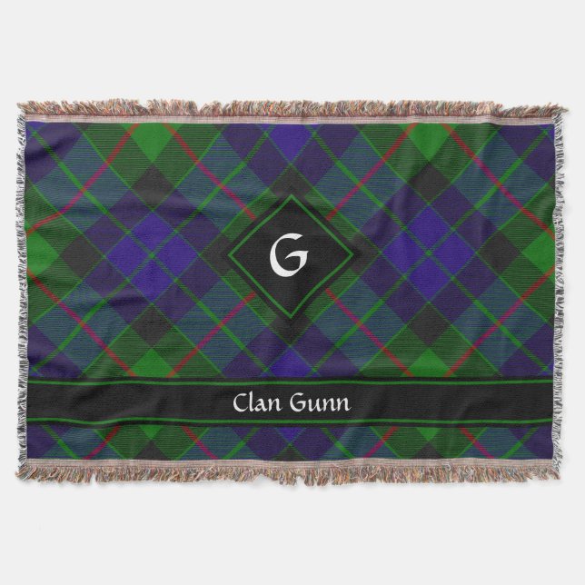 Clan Gunn Tartan Throw Blanket Decke (Vorderseite)