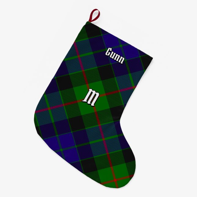Clan Gunn Tartan Weihnachts-Strumpf Großer Weihnachtsstrumpf (Vorderansicht (hängend))