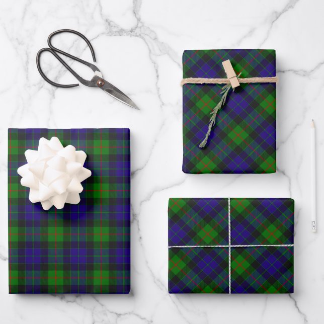 Clan Gunn Tartan Wrapping Paper Sheets Geschenkpapier Set (Vorderseite)