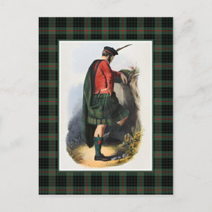 Clan Gunn Vintag Illustration Tartan Frame Postkarte