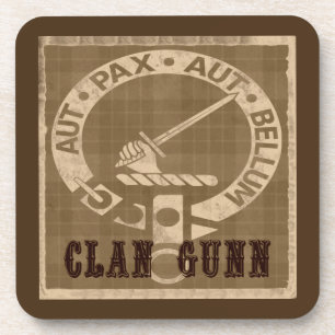 Clan Gunn Wappen Abzeichen - Sepia Untersetzer