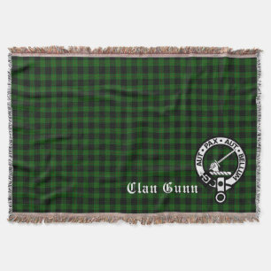 Clan Gunn Wappen Abzeichen & Tartan Throw Blanket Decke