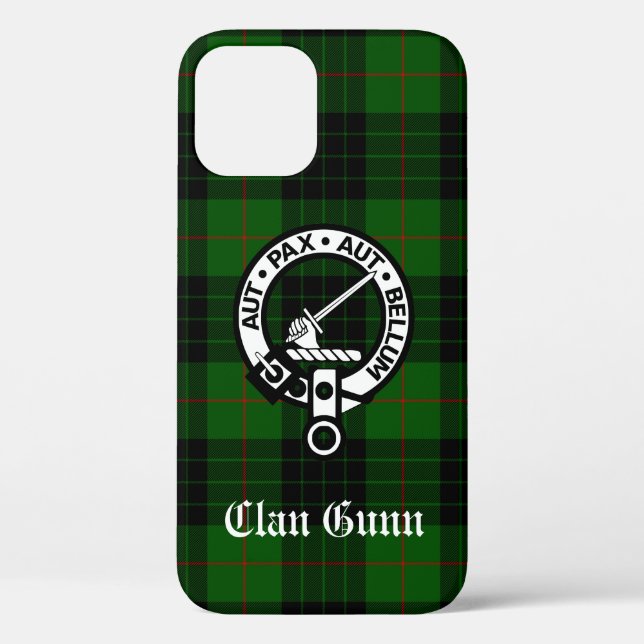 Clan Gunn Wappen Abzeichen und Tartan Case-Mate iPhone Hülle (Rückseite)