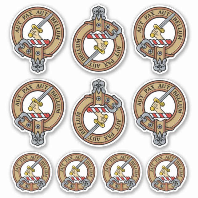 Clan Gunn Wappen Sticker Set (Vorderseite)