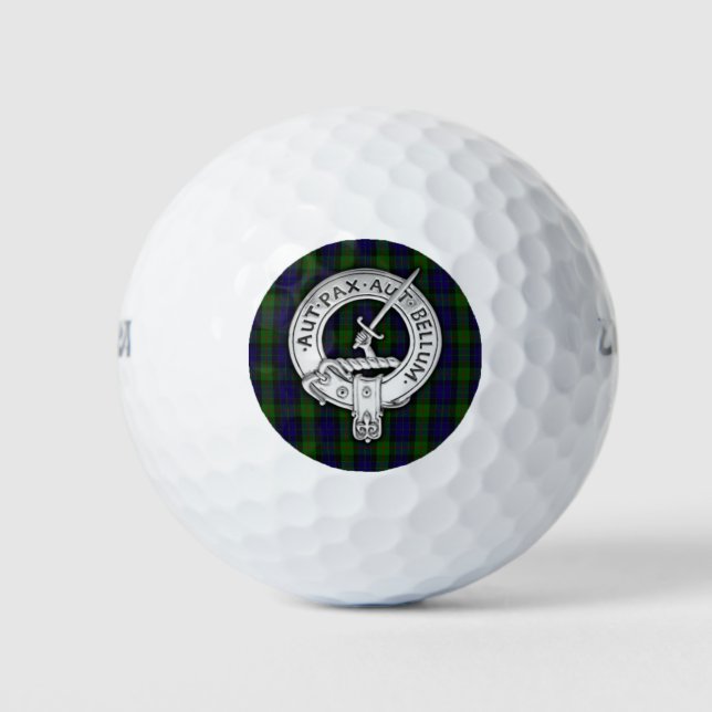 Clan Gunn Wappen & Tartan Golfball (Vorderseite)