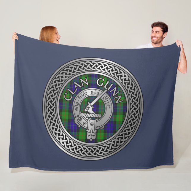 Clan Gunn Wappen & Tartan Knot Fleece Blanket (Beispiel)