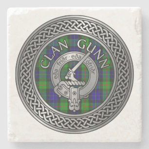 Clan Gunn Wappen & Tartan Knot Stone Untersetzer