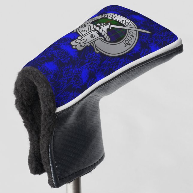 Clan Gunn Wappen & Tartan on Thistle Golf Headcover (3/4 Vorderseite)