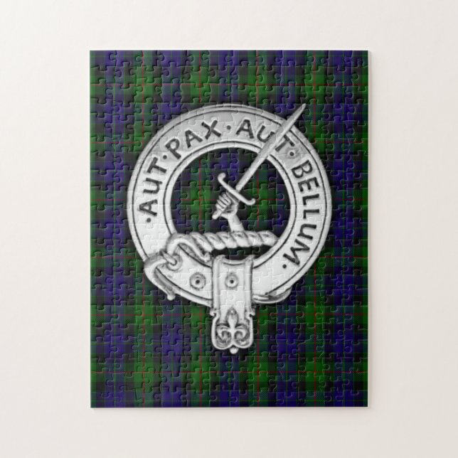 Clan Gunn Wappen & Tartan Puzzle (Vertikal)