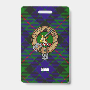 Clan Gunn Wappen über Tartan Ausweis