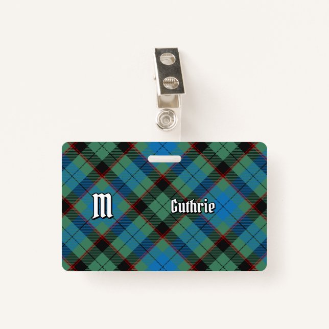 Clan Guthrie Tartan Ausweis (Vorderseite mit Klammer)