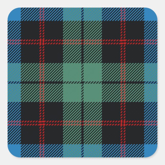 Clan Guthrie Tartan Quadratischer Aufkleber (Vorderseite)