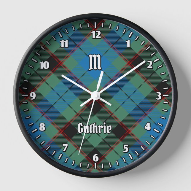Clan Guthrie Tartan Uhr (Vorderseite)