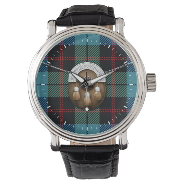 Clan Guthrie Tartan und Sporran Armbanduhr (Vorderseite)