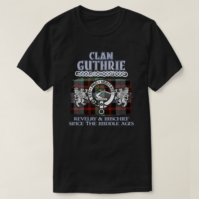 Clan Guthrie Wappen Schottischer Clans Schottische T-Shirt (Design vorne)
