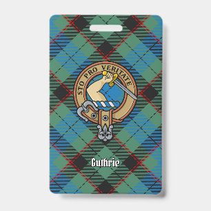 Clan Guthrie Wappen über Tartan Ausweis