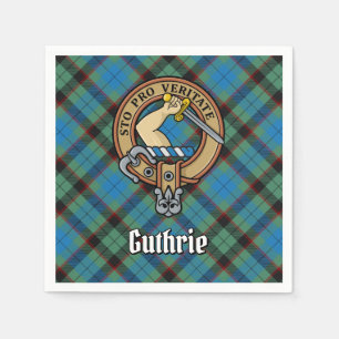 Clan Guthrie Wappen über Tartan Serviette