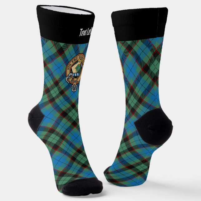 Clan Guthrie Wappen über Tartan Socken (Gewinkelt)