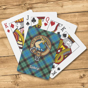 Clan Guthrie Wappen über Tartan Spielkarten