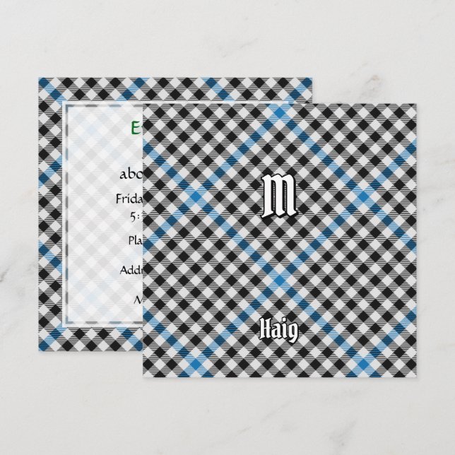 Clan Haig Check Tartan Einladung (Vorne/Hinten)