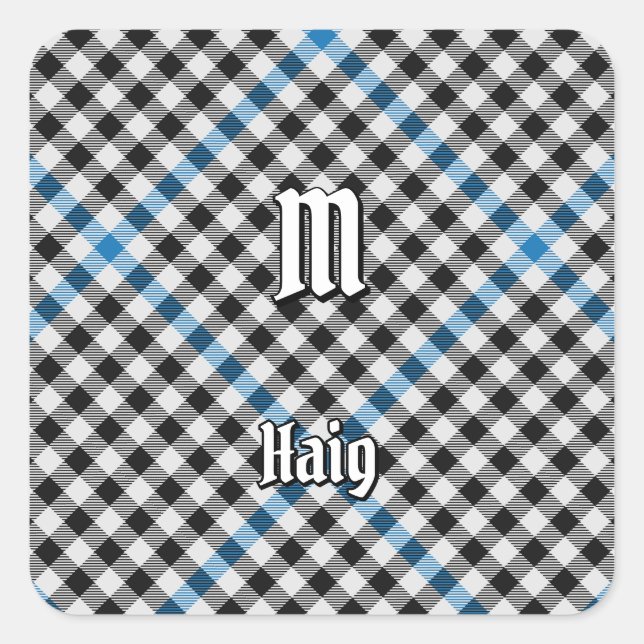 Clan Haig Check Tartan Quadratischer Aufkleber (Vorderseite)