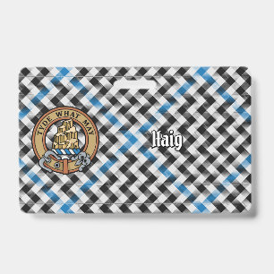 Clan Haig Wappen über Check-Tartan Ausweis